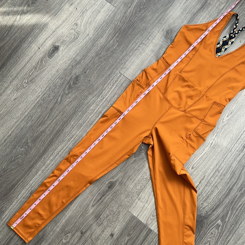 Free People Orange Cropped Jumpsuit with Braided Straps - Picture 11 of 11